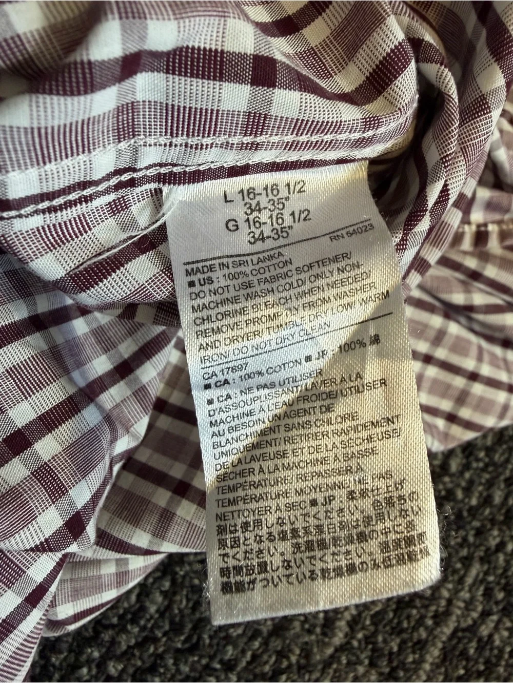 Mens Banana Republic No Iron Standard Fit Plaid Button Up Casual Shirt Large